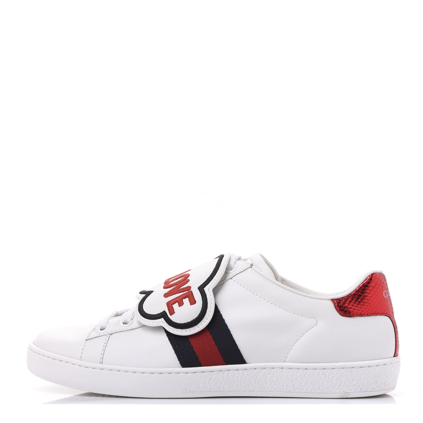 Calfskin Ayers Web Blind for Love Embroidered Womens Ace Sneakers 37.5 White