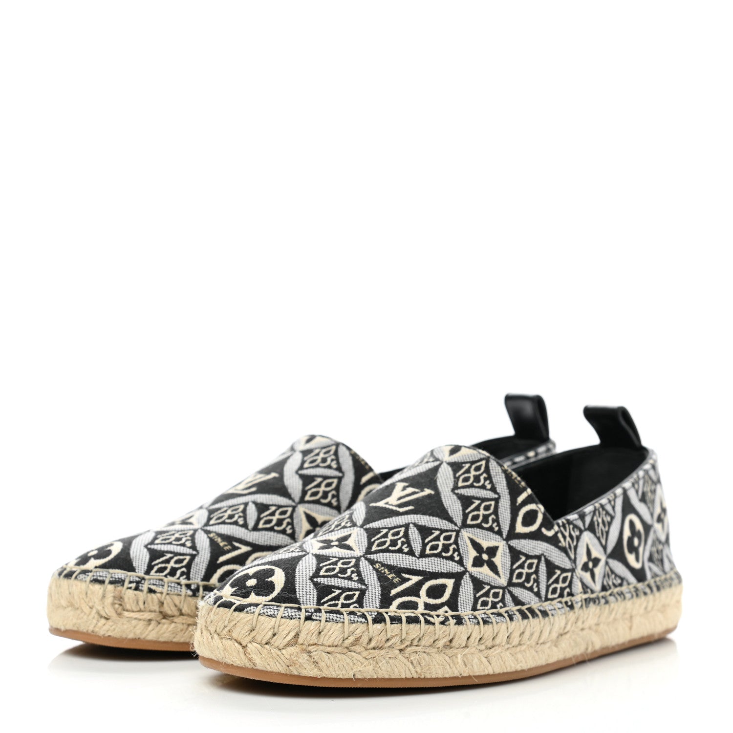 Louis Vuitton Jacquard Since 1854 Starboard Espadrille Flats 37 Grey 3 of 8