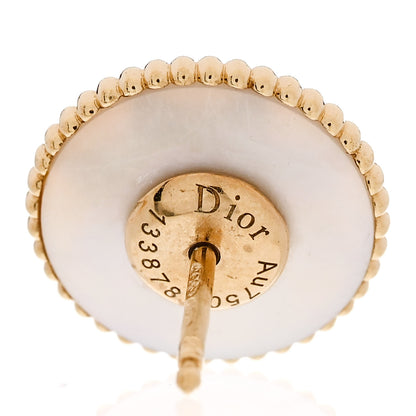 Christian Dior 18K Yellow Gold Diamond Mother Of Pearl Large Rose Des Vents Earrings 4 of 4
