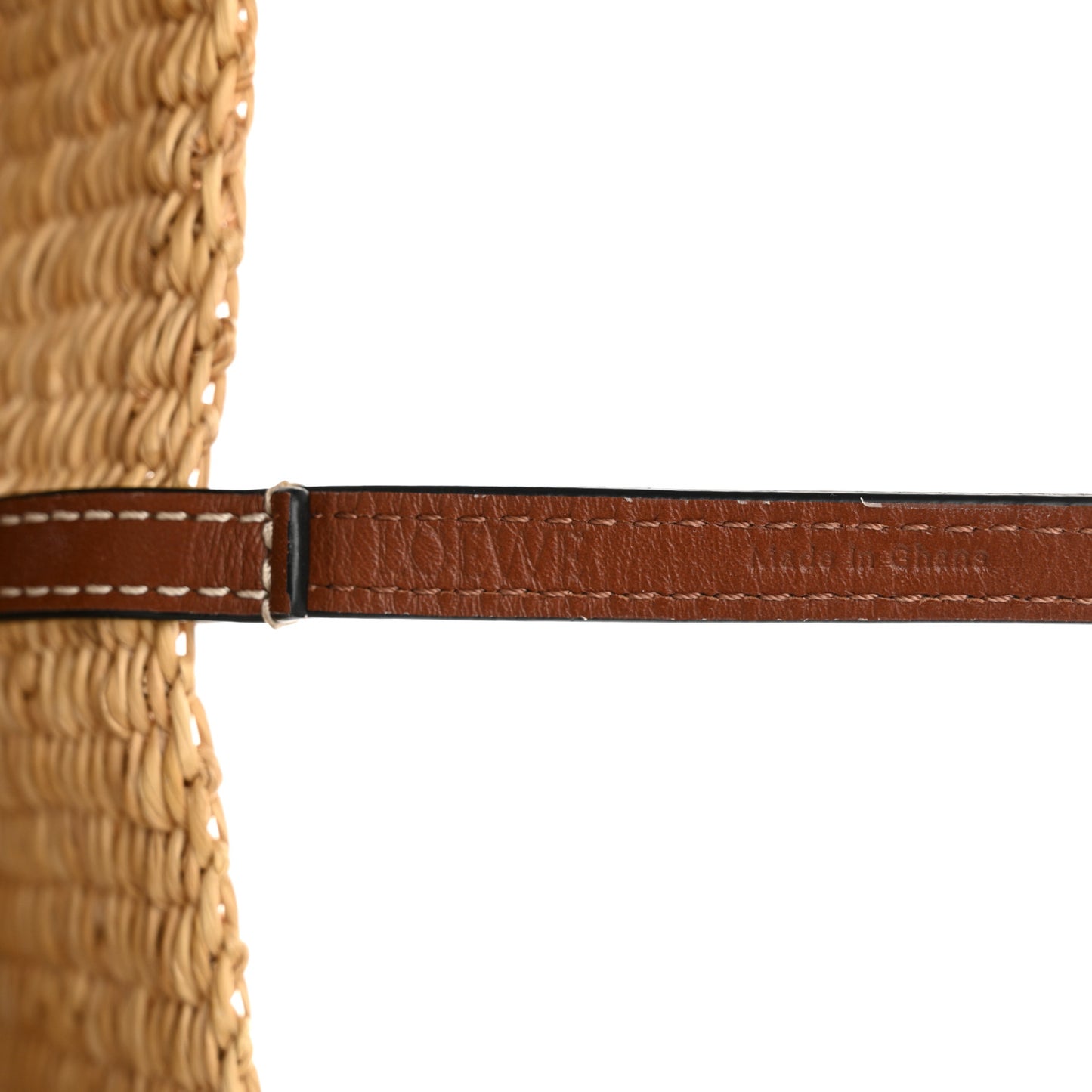 Raffia Calfskin Shell Basket Tote Natural Pecan