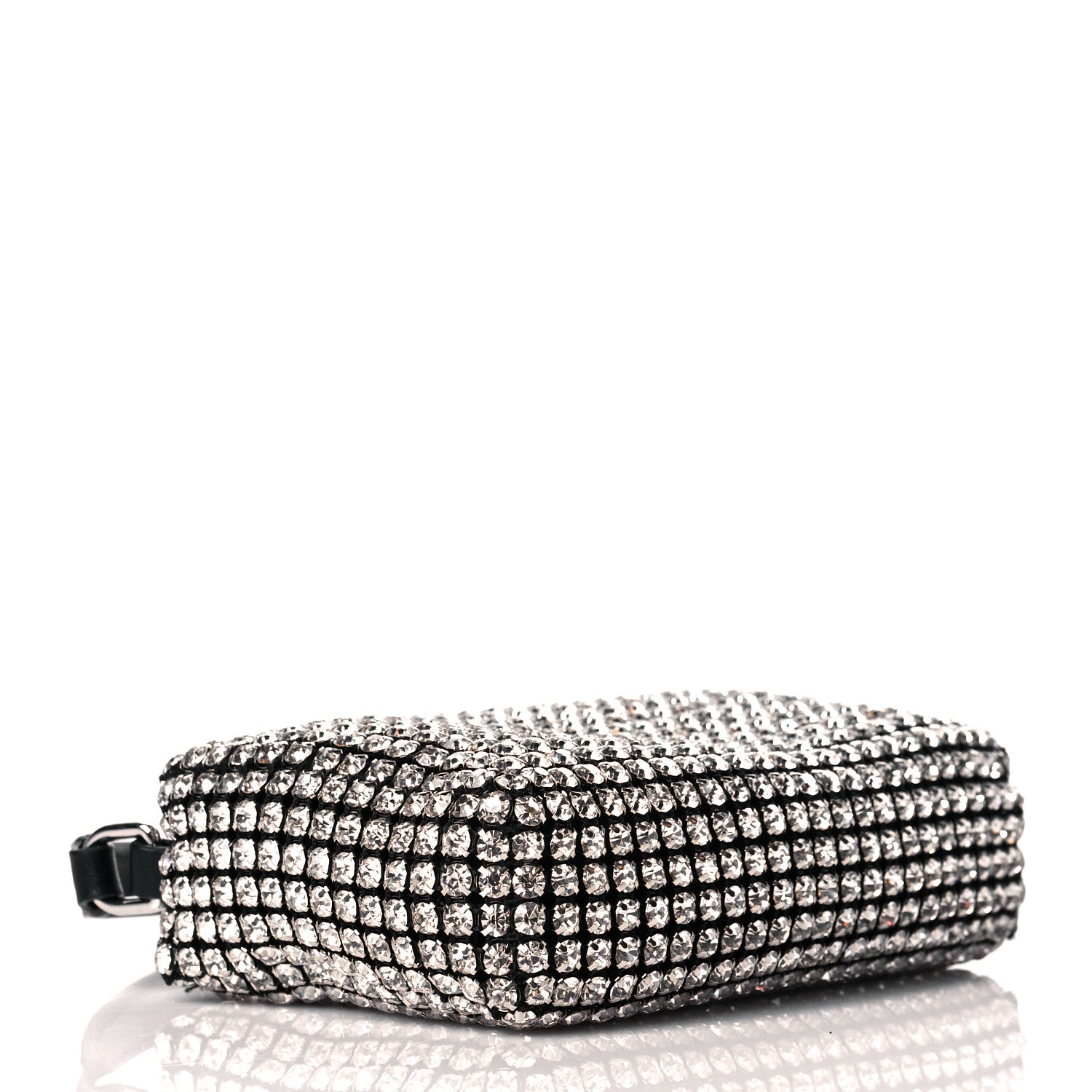 Alexander Wang Mesh Crystal Rhinestone Mini Heiress Pouch Black Silver 4 of 11