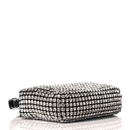 Alexander Wang Mesh Crystal Rhinestone Mini Heiress Pouch Black Silver 4 of 11