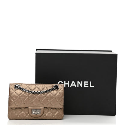 Chanel Aged Calfskin Quilted 2.55 Reissue 224 Flap Dark Gold 10 of 14