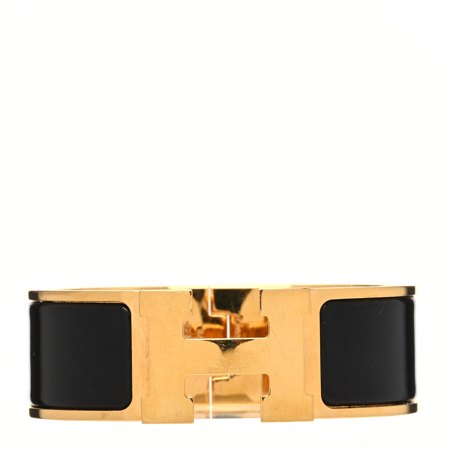Hermes Enamel Wide Clic Clac H Bracelet PM Black 1 of 6