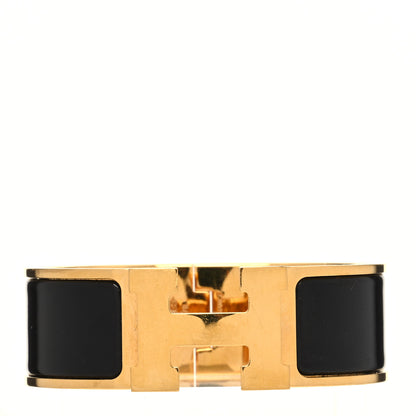 Hermes Enamel Wide Clic Clac H Bracelet PM Black 1 of 6