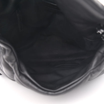 Saint Laurent Calfskin Quilted Medium Loulou Puffer Monogram Chain Satchel Black 5 of 12