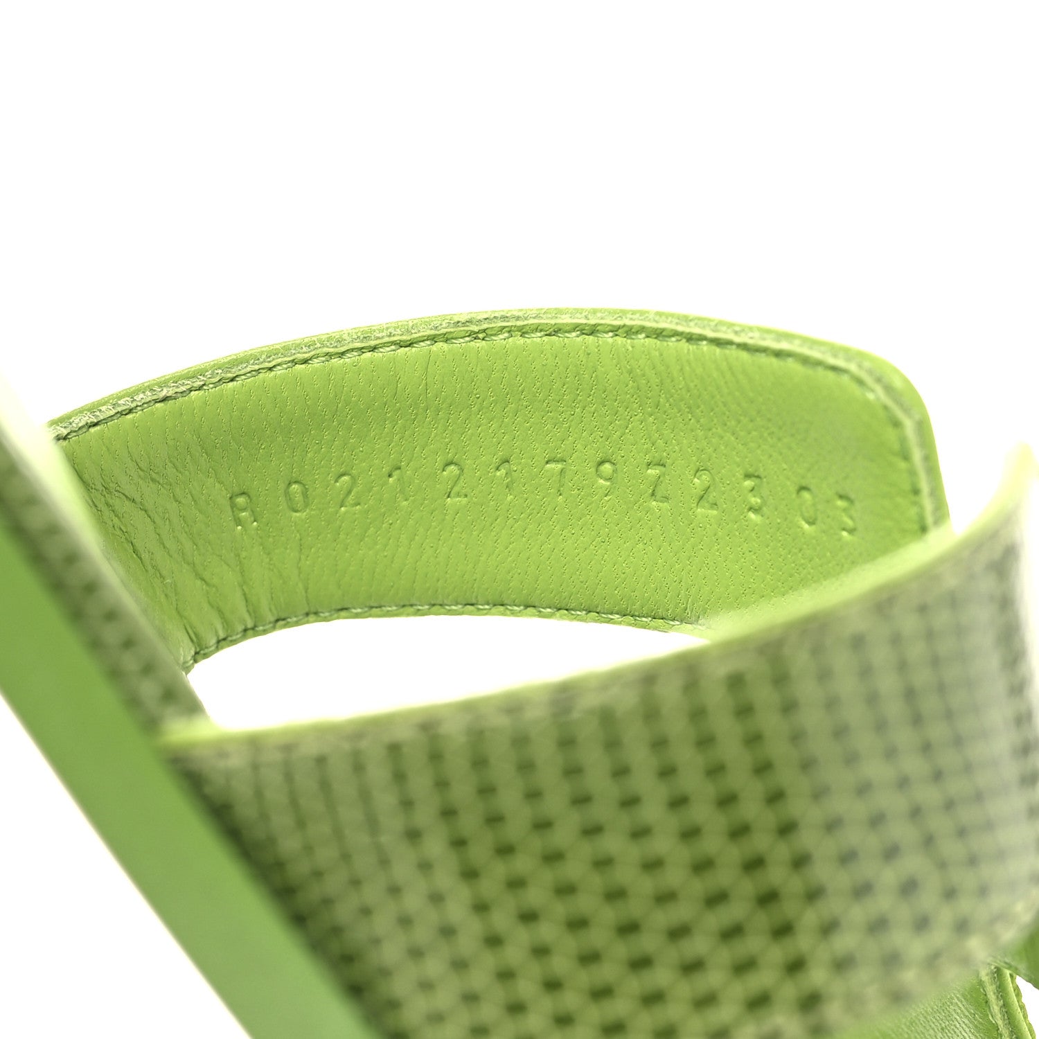 Hermes Lizard Oran Sandals 36.5 Vert Absinthe 7 of 10