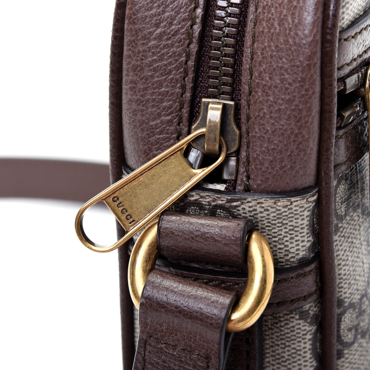 GG Supreme Monogram Web Mini Ophidia Messenger Brown