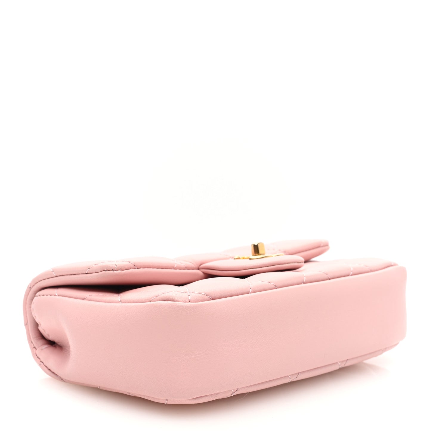 Lambskin Quilted Mini Heart Charms Flap Light Pink