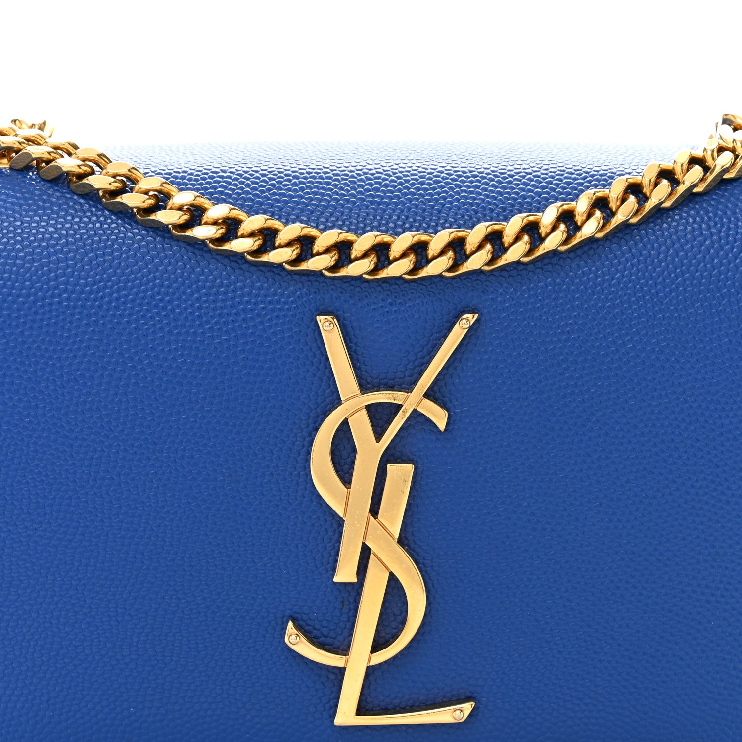 Saint Laurent Grain De Poudre Small Classic Monogram Kate Satchel Royal Blue 7 of 9
