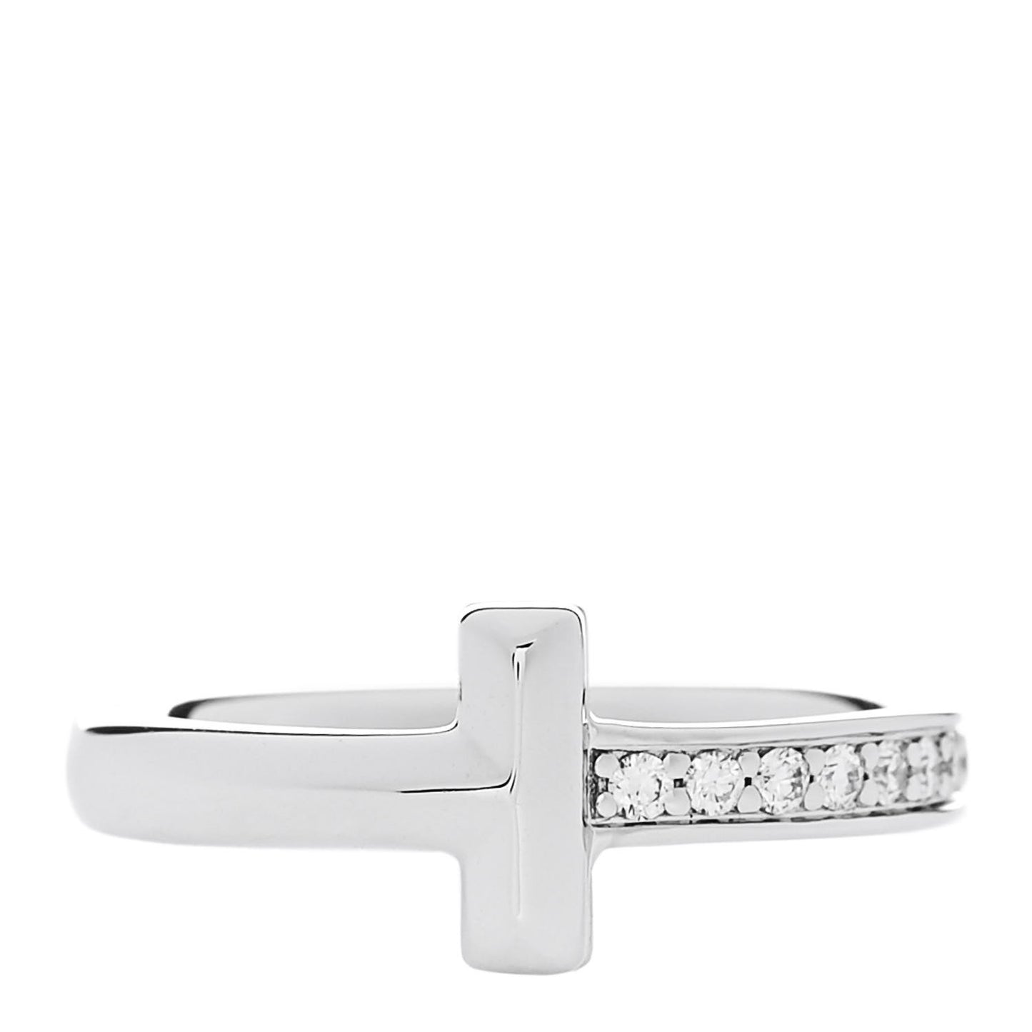 18K White Gold Diamond T T1 Ring 47 4