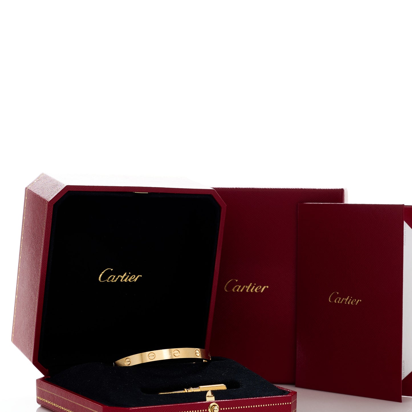 18K Yellow Gold Brushed Finish LOVE Bracelet 17