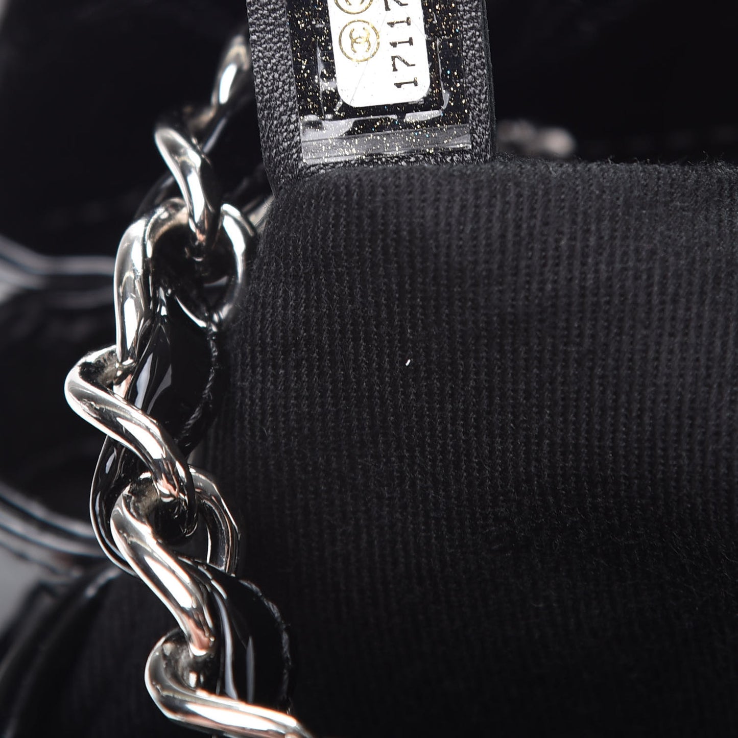 Patent Quilted Medium Just Mademoiselle Bowling Bag Black
