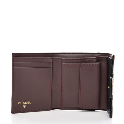 Chanel Caviar Quilted Compact Flap Wallet Black 5 of 9