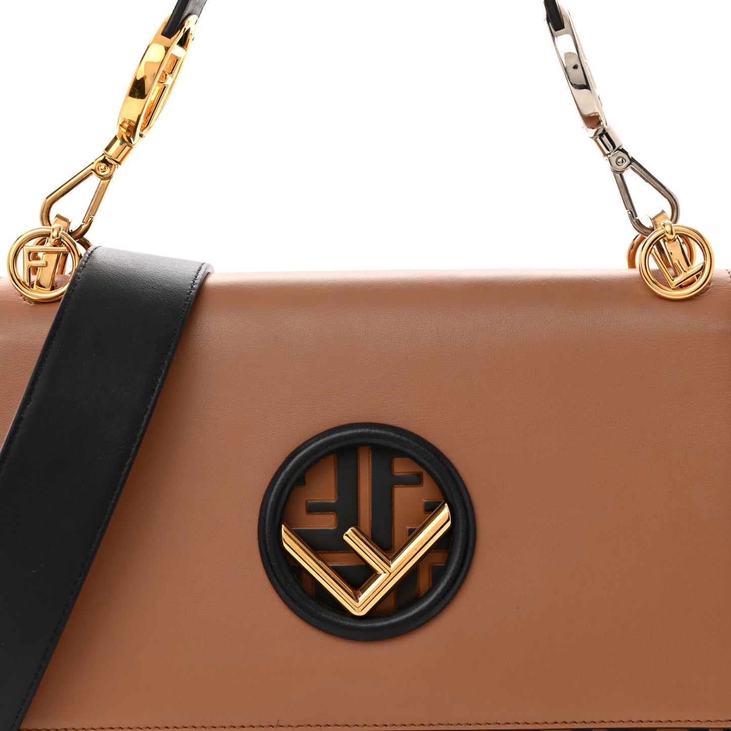 Vitello Century F is Fendi FF Embossed Kan I Shoulder Bag Orzo Tobacco