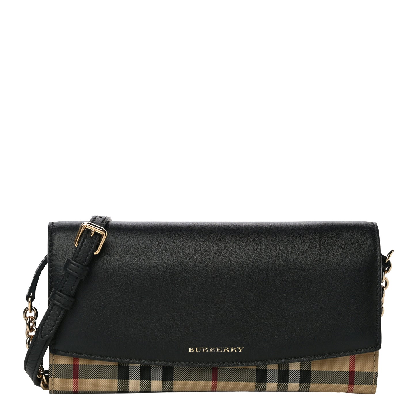 Calfskin House Check Henley Wallet On Chain Black
