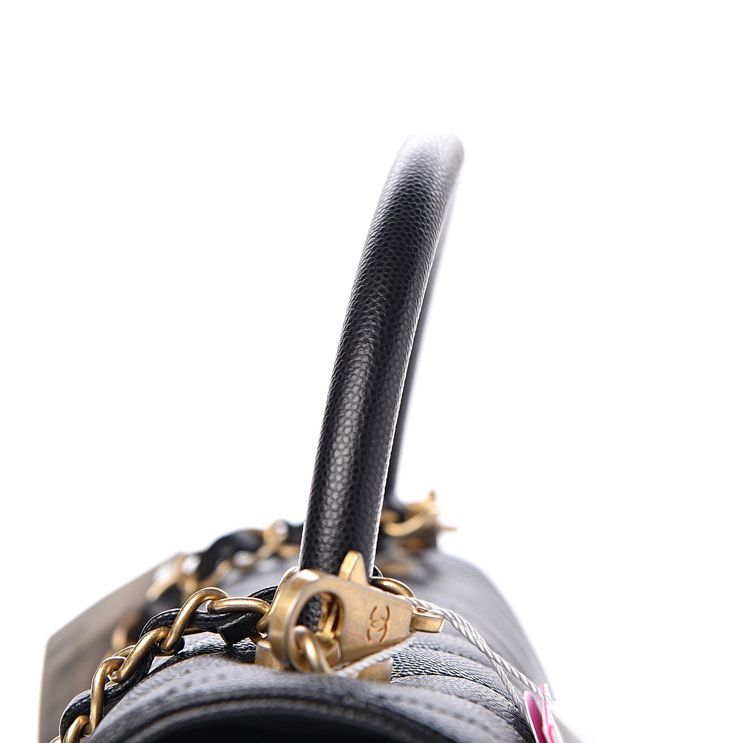 Chanel Caviar Chevron Quilted Small Coco Handle Flap Black 12 of 14