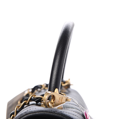Chanel Caviar Chevron Quilted Small Coco Handle Flap Black 12 of 14