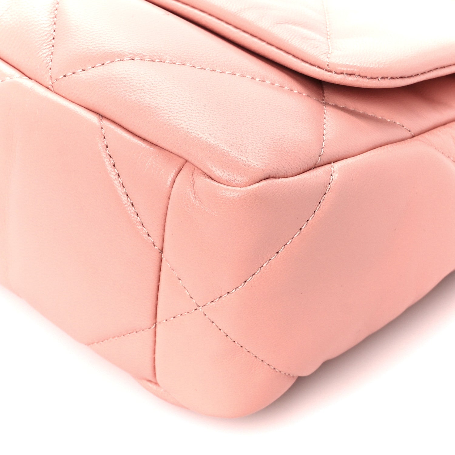 Chanel Goatskin Quilted Medium Chanel 19 Flap Light Pink 10 of 10