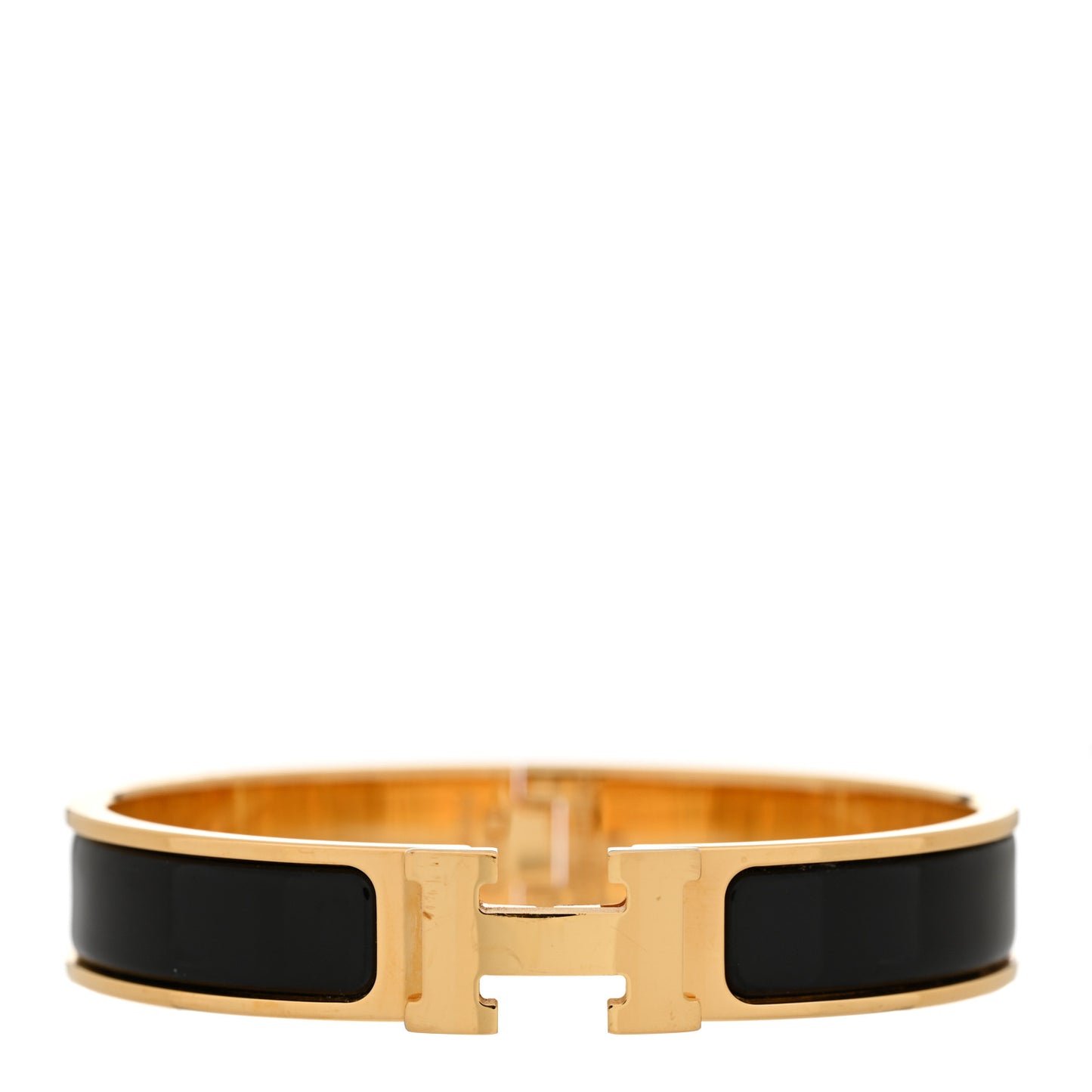 Enamel Narrow Clic Clac H Bracelet GM Black