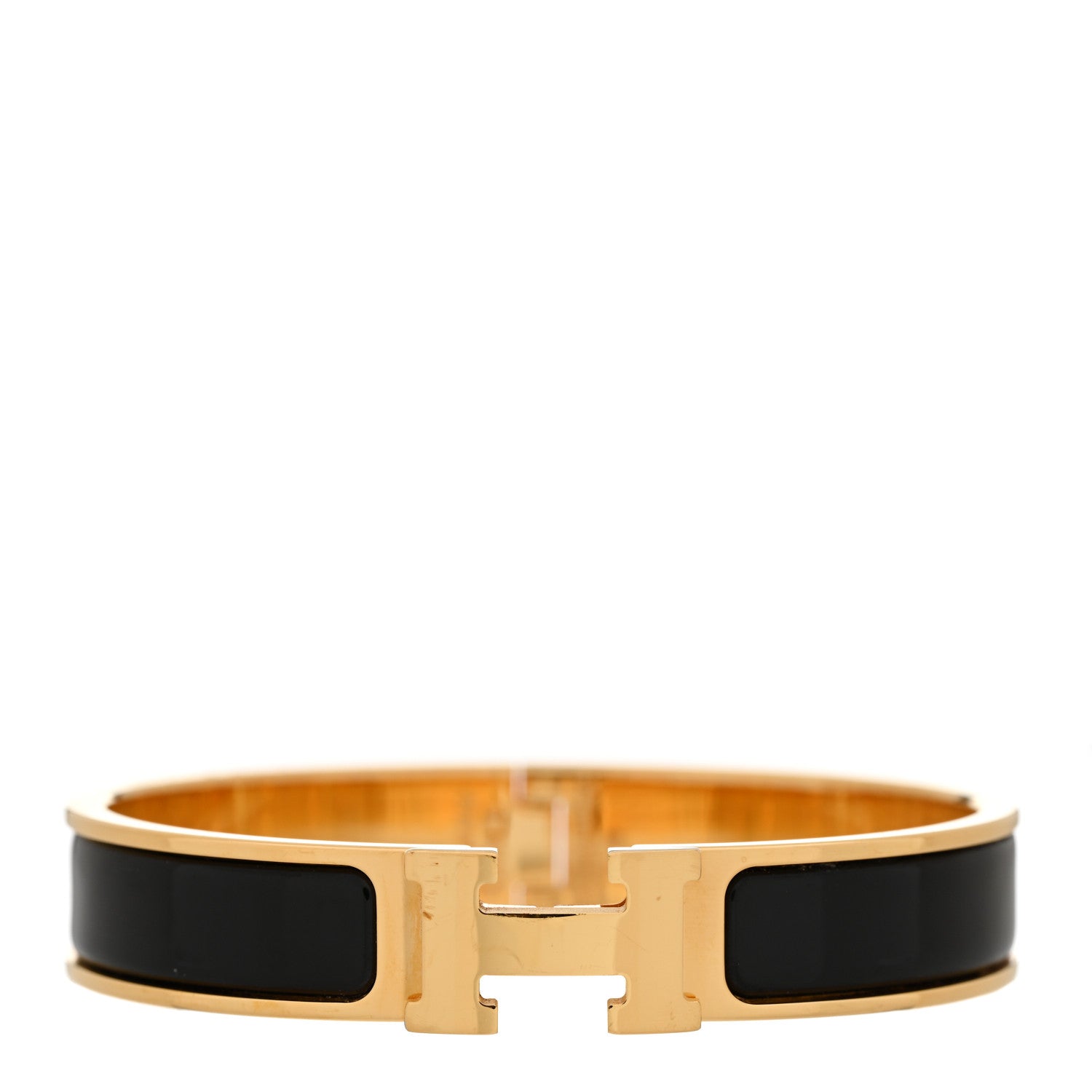 Hermes Enamel Narrow Clic Clac H Bracelet GM Black 1 of 8