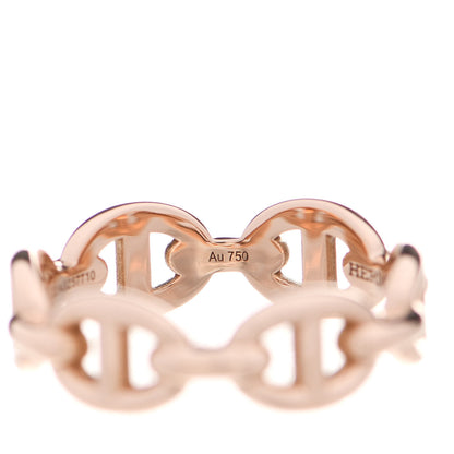 Hermes 18K Rose Gold PM Chaine D'Ancre Enchainee Ring 50 5.25 6 of 8