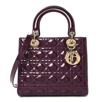 Christian Dior Patent Cannage Medium Lady Dior Purple 1 of 13