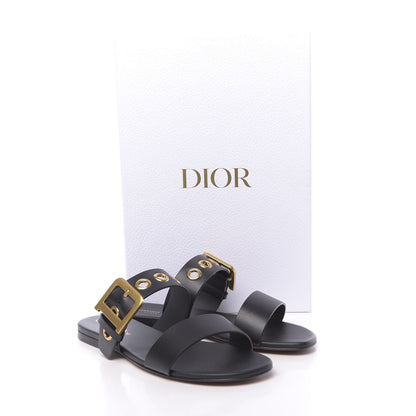 Christian Dior Calfskin D-Dior Slide Sandals 36 Black 9 of 9