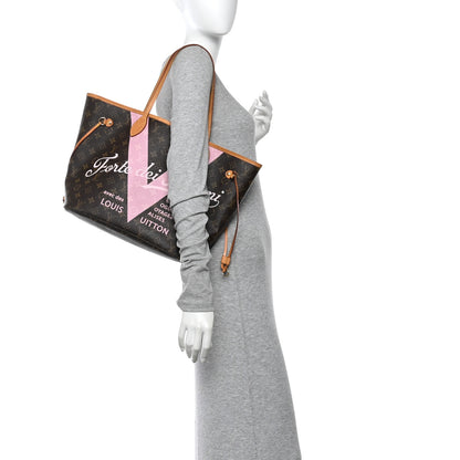 Louis Vuitton Monogram Forte Dei Marmi V Neverfull MM Rose Ballerine 2 of 14