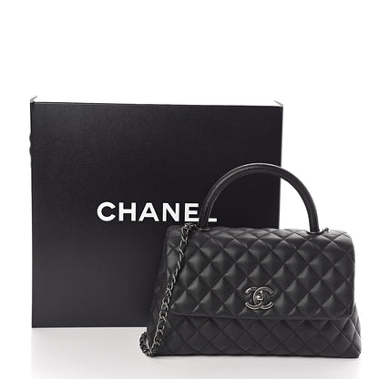 Chanel Caviar Lizard Quilted Small Coco Handle Flap Black 10 of 10