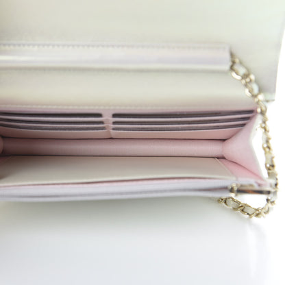 Chanel Iridescent Lambskin Quilted Wallet On Chain WOC Ivory 5 of 12