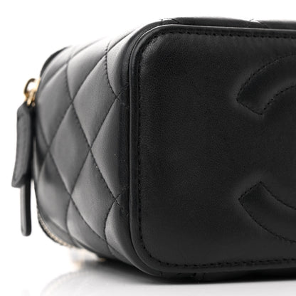 Chanel Lambskin Quilted Small Top Handle Vanity Case With Chain Black 9 of 10