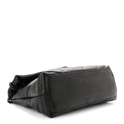 Saint Laurent Lambskin Quilted Monogram Monochrome Small Loulou Puffer Chain Satchel Black 4 of 11
