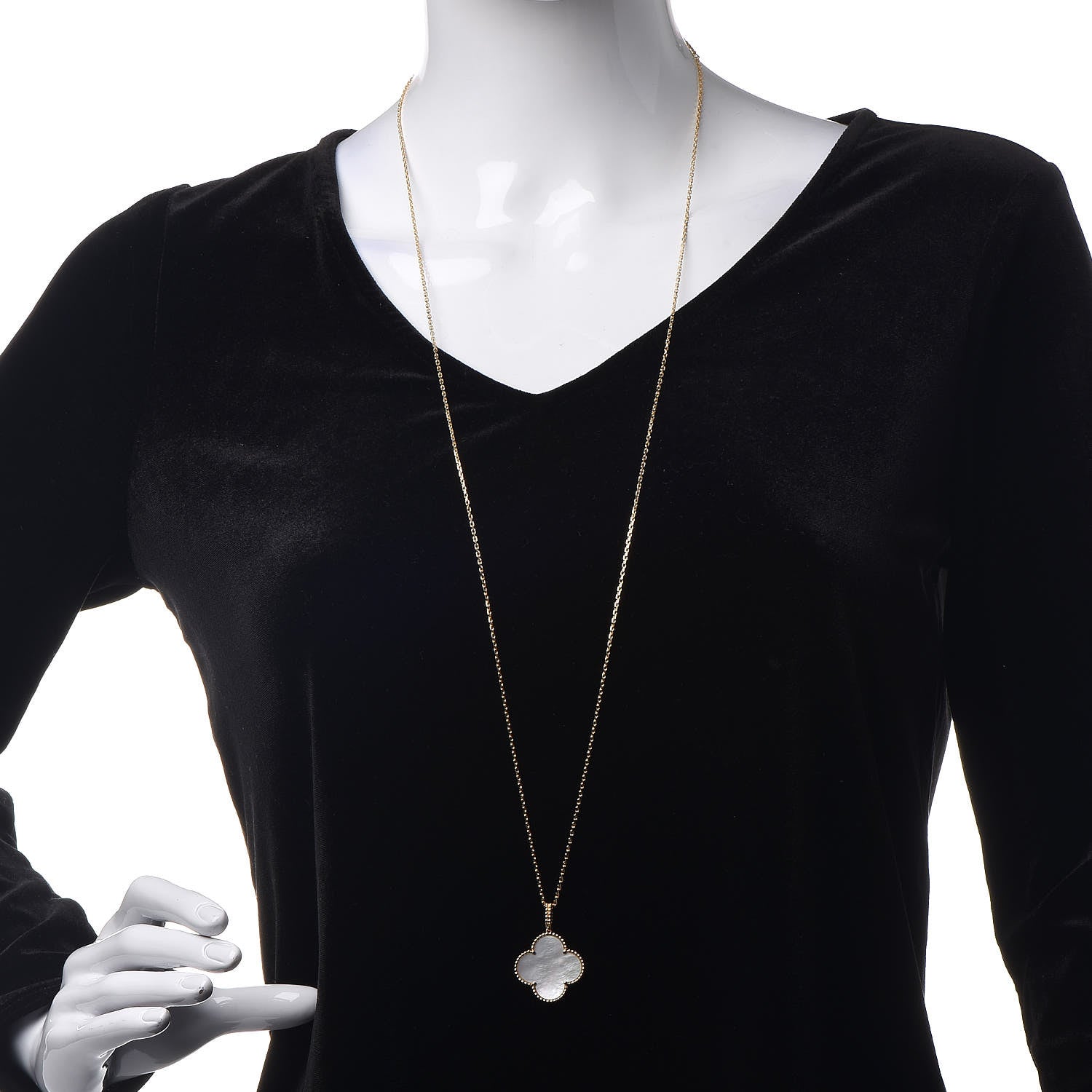 Van Cleef & Arpels 18K Yellow Gold Mother of Pearl Magic Alhambra Long Necklace 2 of 8