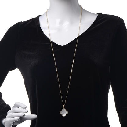 Van Cleef & Arpels 18K Yellow Gold Mother of Pearl Magic Alhambra Long Necklace 2 of 8