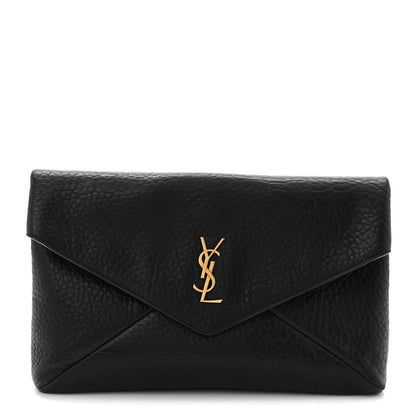 Saint Laurent Grained Lambskin Cassandre Envelope Pouch Black 1 of 7