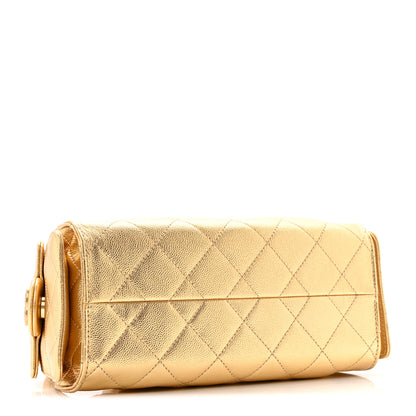 Chanel Metallic Caviar Quilted Mini Chanel 25 Handbag Gold 4 of 11