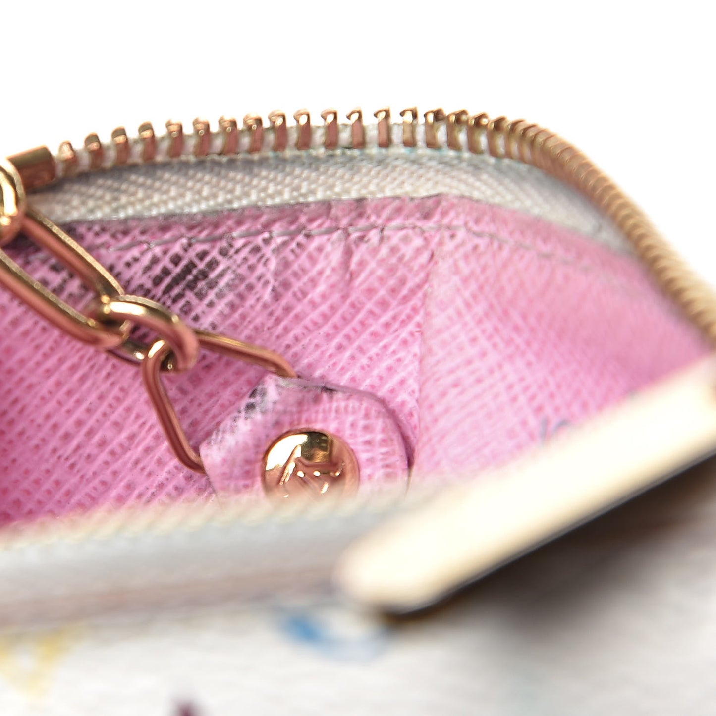 Monogram Multicolor Key Pouch White Litchi