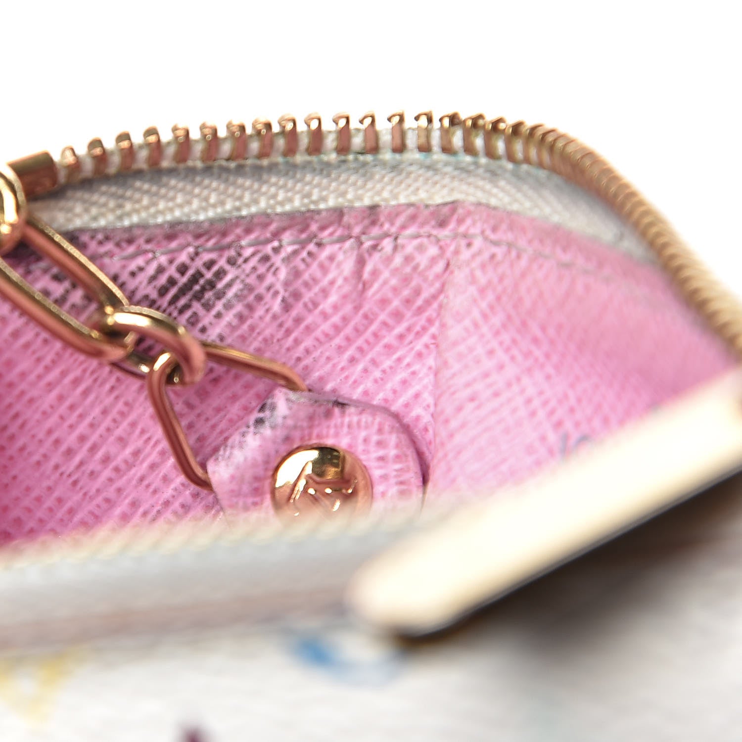 Louis Vuitton Monogram Multicolor Key Pouch White Litchi 14 of 15