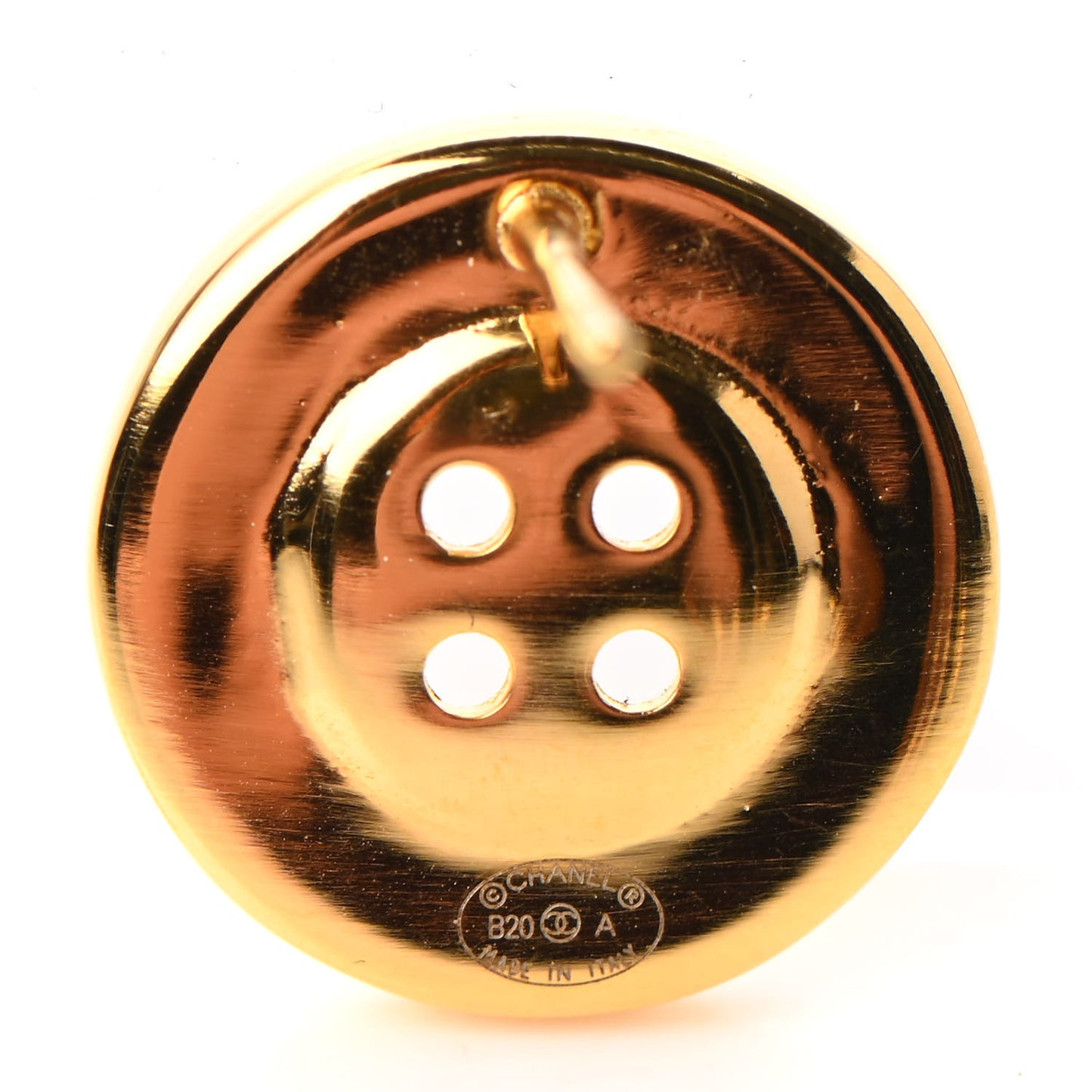 Metal Paris Button Stud Earrings Gold