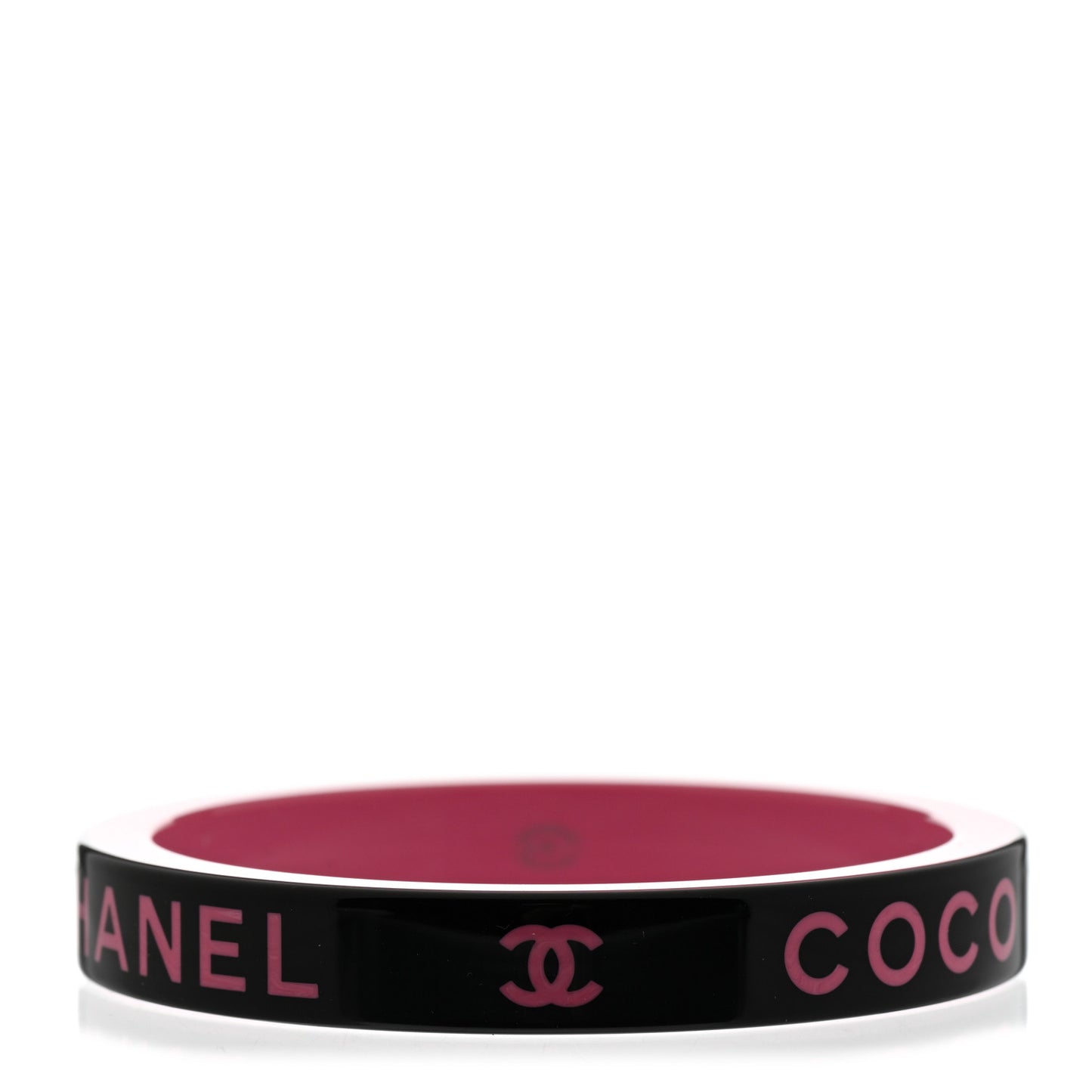 Resin Logo Bangle Bracelet Pink Black