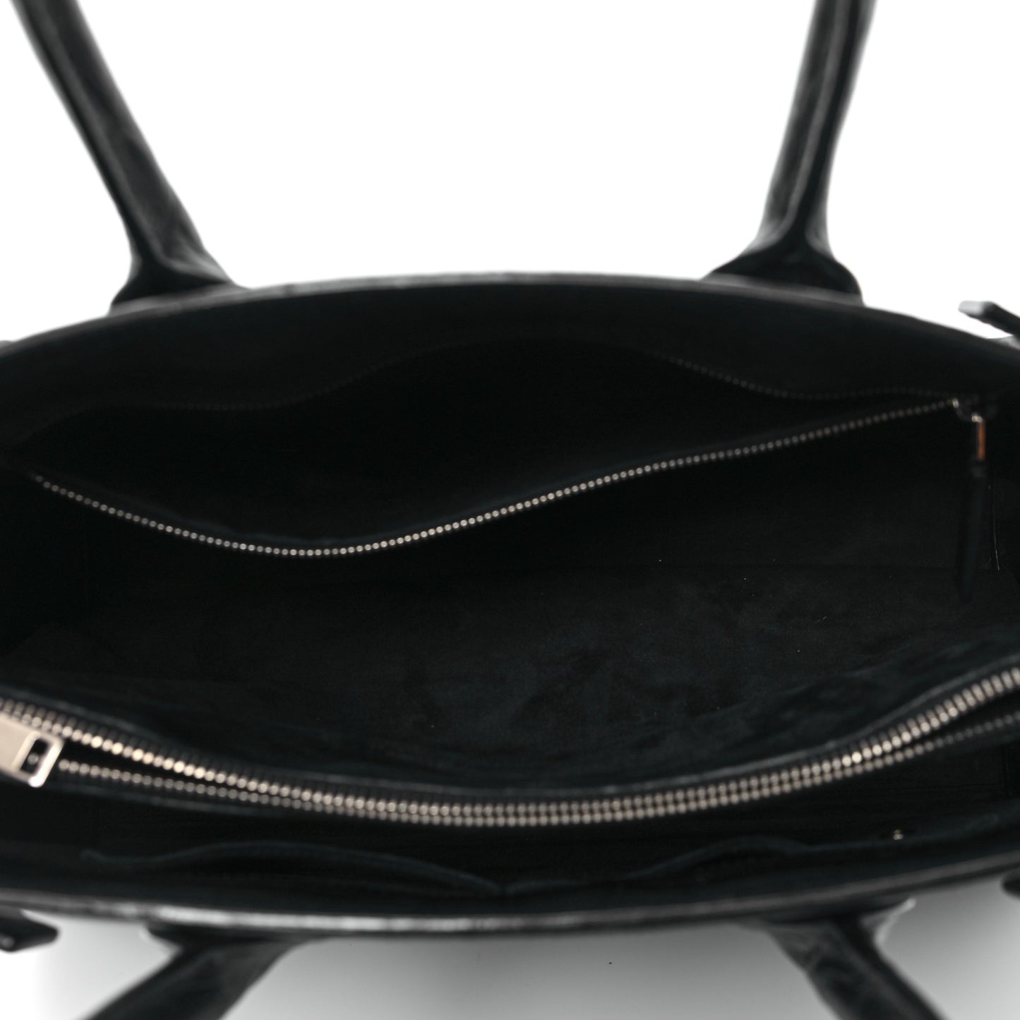 Calfskin Crocodile Embossed Large Sac De Jour Carryall Black