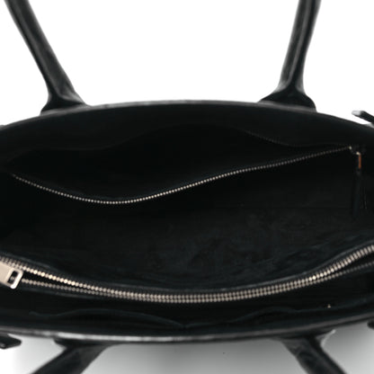 Saint Laurent Calfskin Crocodile Embossed Large Sac De Jour Carryall Black 5 of 13