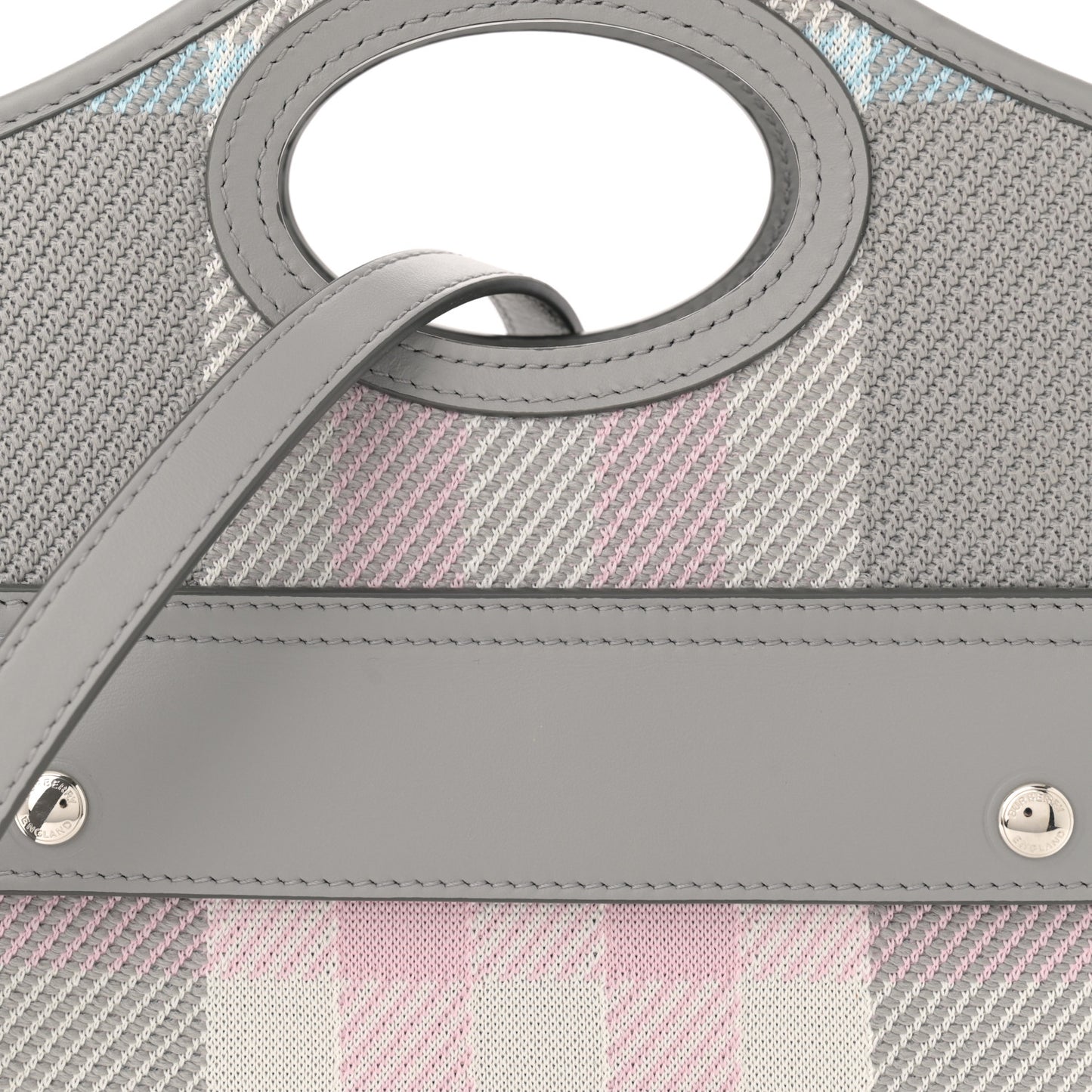 Calfskin Check Mini Pocket Bag Grey