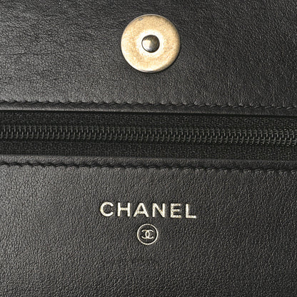 Chanel Corduroy Quilted Chanel 19 Wallet On Chain WOC Black 6 of 10