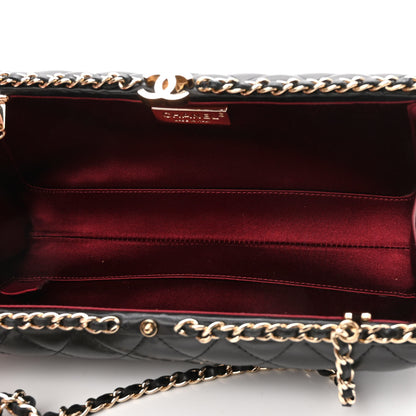 Chanel Lambskin Quilted Chain Around Clutch Black 5 of 10