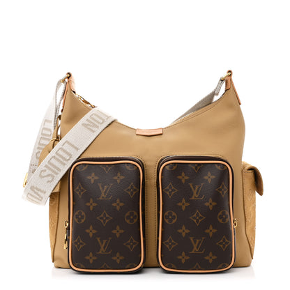 Louis Vuitton Grained Cowhide Monogram Hobo Cargo Beige 1 of 9