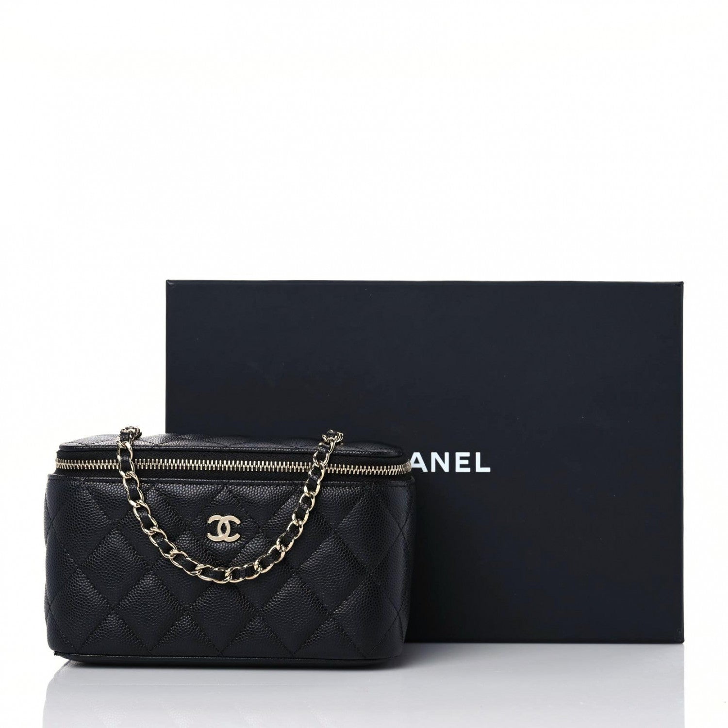 Chanel Caviar Quilted Small Vanity Case With Chain Black 15 of 15