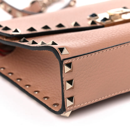 Valentino Garavani Pebbled Calfskin Medium Rockstud Flip Lock Crossbody Bag Skin Sorbet 4 of 12