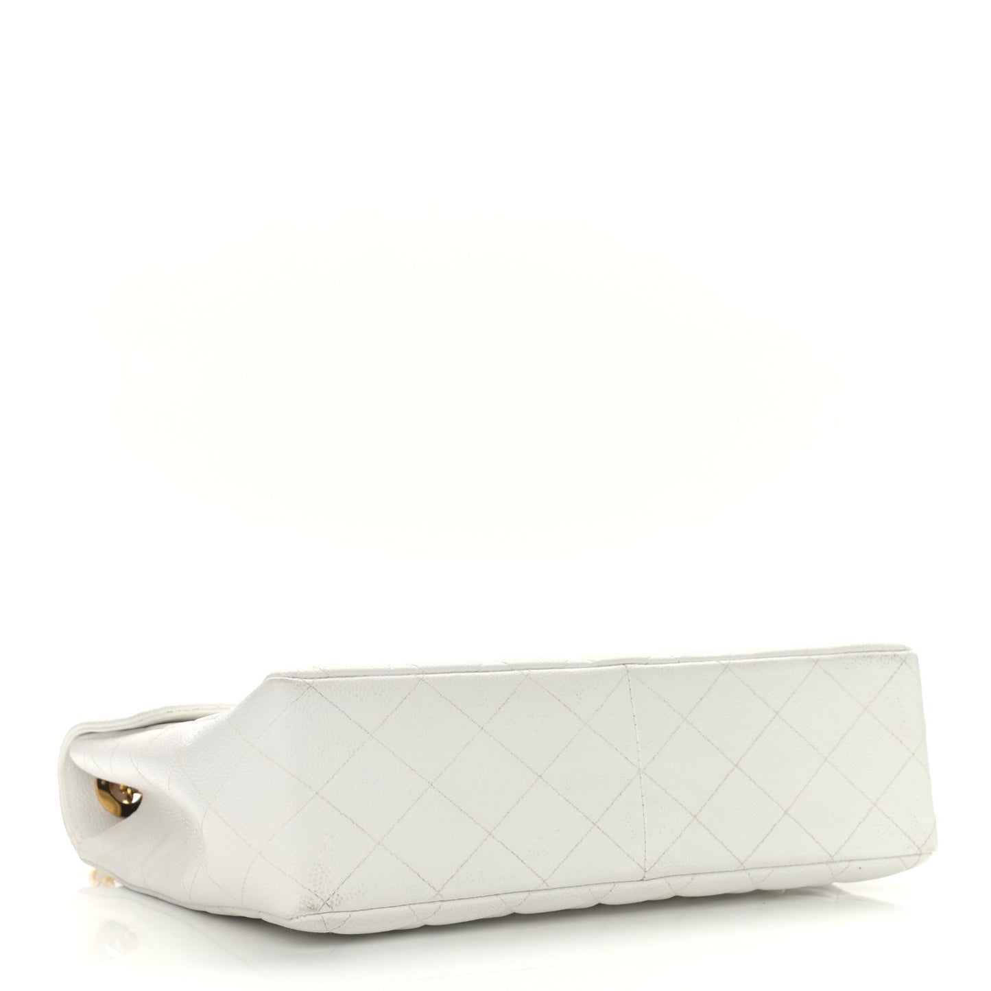 Caviar Quilted XL Jumbo Single Flap White